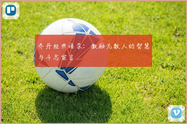 乔丹经典语录:激励无数人的智慧与斗志宣言